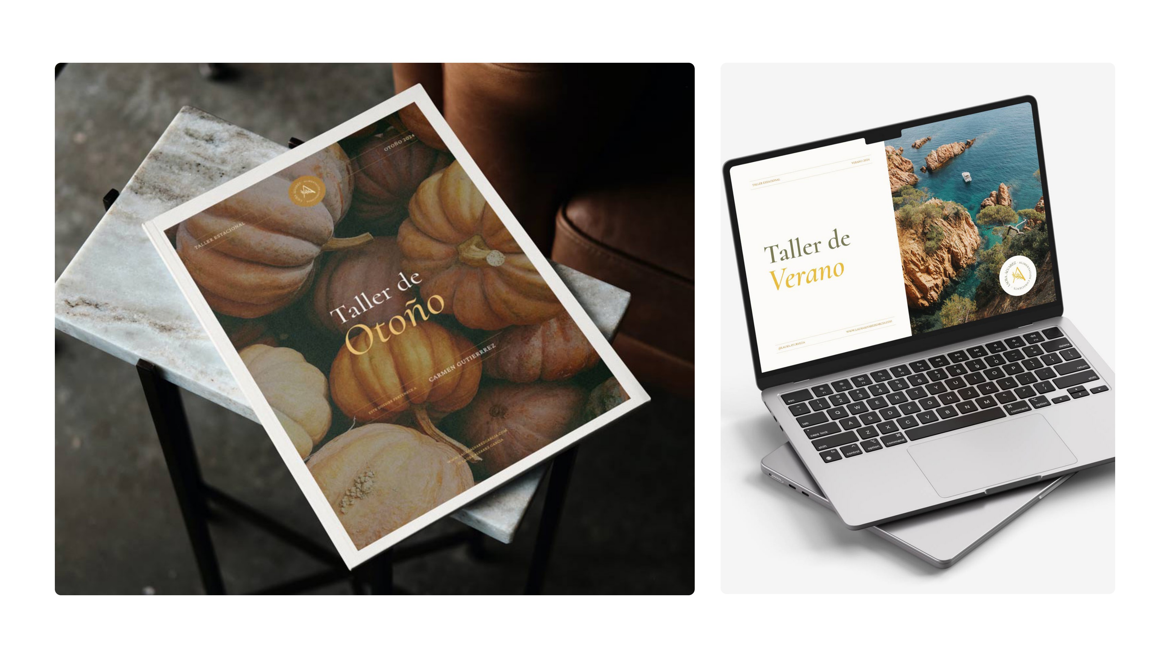 Laura Álvarez — mockups impresos y web